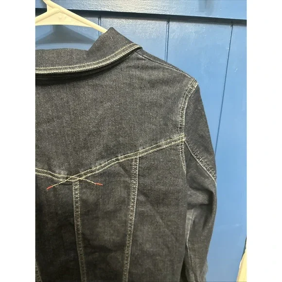 Wrangler Women's Jean Style Jacket Size M Dark Wash Country Western Cowgirl - Picture 11 of 13